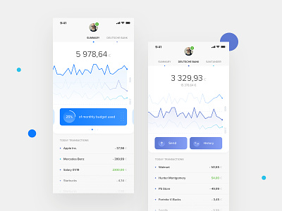 PSD2 Mobile Banking App balance banking banking app clean design mobile product psd2 ui ux
