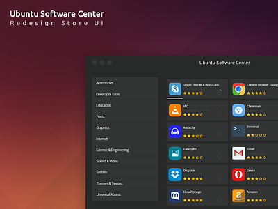 Ubuntu Software Center interface user redesign store ubuntu ui ux
