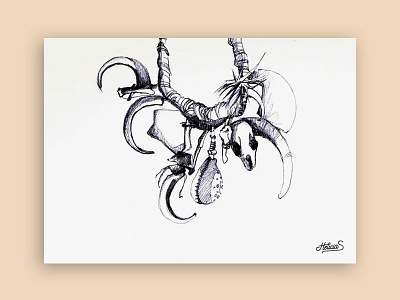 Prehistoric necklace crayon croquis dessin illustration paper papier pen sketch sketchbook