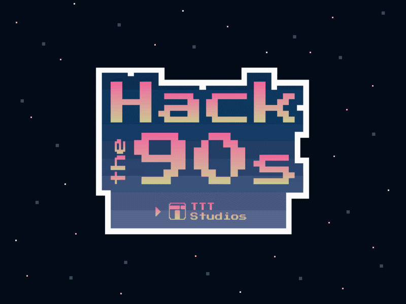 Hack the 90s Sticker 8bit after effects animation branding color creative gif graphic design illustration illustrator retro sticker