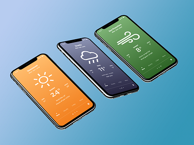 Weather App app design ios mobile ui ux weather