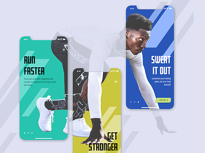 Workout App Onboarding app color concept design interface ios mobile simple sketch sports ui ux
