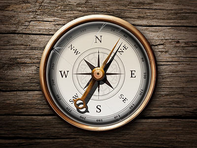 Compass compass old realistic wood
