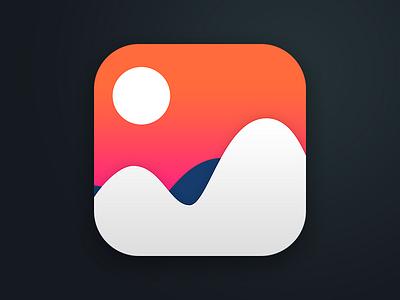 PhotoWave App Icon app app icon clean flat image ios photo wave