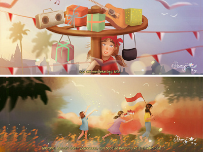 Indonesia Independence Day 2019 art direction artwork character cinematic color grading color mood concept art digital art digital painting illustration independence indonesia lighting painting