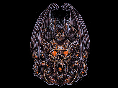 The Bat bat dark darkart devil evil eyed horn skull wing