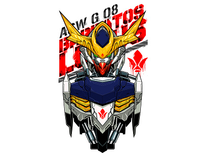 Barbatos Lupus artwork barbatos barbatoslupus gundam gundamshirt gunpla mecha robot tekkadan tshirt