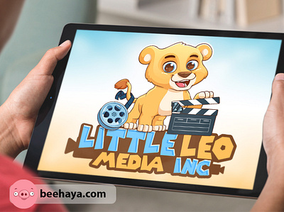 cute cartoon baby lion 🦁🦁🦁 beehaya cartoon design freestyle illustration logo vector