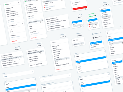 Dropdowns library for Iland Cloud dashboard data dropdown edit form list menu nav options settings statistics