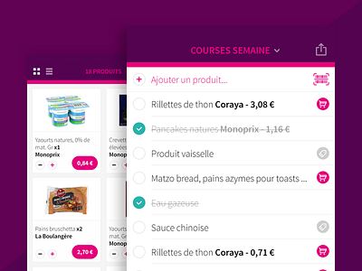 Monoprix App app basket bag cart checklist checkout ecommerce food iphone list product purchase shopping