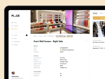 Place 03 branding dashboard e commerce movie player store streaming view