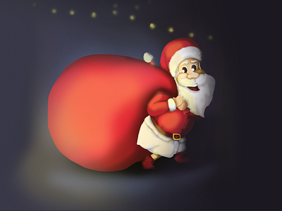 Digital painting (Malayali Santa) christmas dec25 digital painting gifts illustration night red santa white