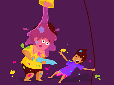 Holi celebration colorful enjoying festival fun holi illustration together