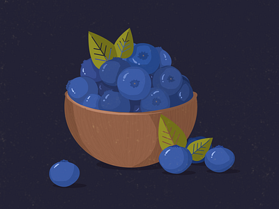 BLUEBERRIES art blueberries brush drawing digital painting illustration texture vector