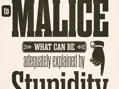 Malice and Stupidity design dharma joe newton malice specimen stupidity type