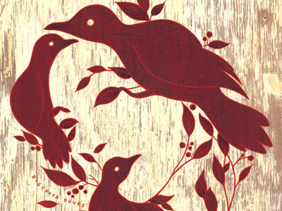 Spektor Doves art birds doves face illusion illustration joe newton joseph newton kexp regina spektor wood