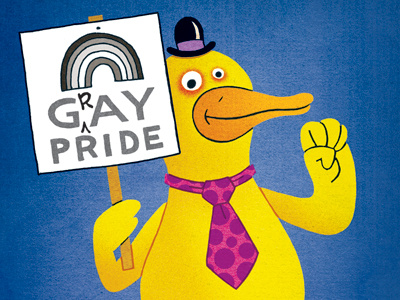 An Odd Duck art duck gay pride gray pride illustration joe newton odd savage love