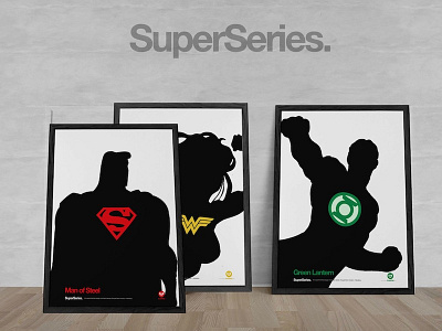 SuperSeries bw minimalist silhouette superheroes