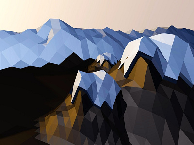 Snow Mountains cinema4d low poly