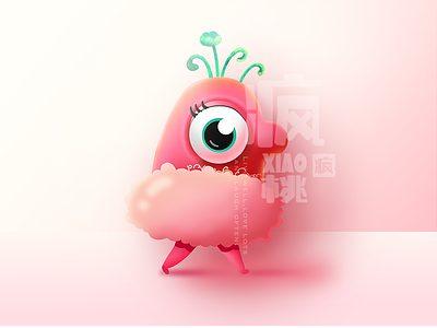 Country monster——Chick chick country girl illustration monster pink