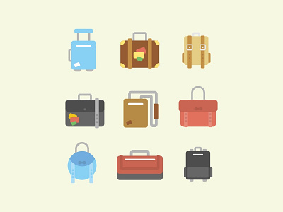 Flat Icon - Travel Bag bag design flat flatdesign icon illustration simle travel