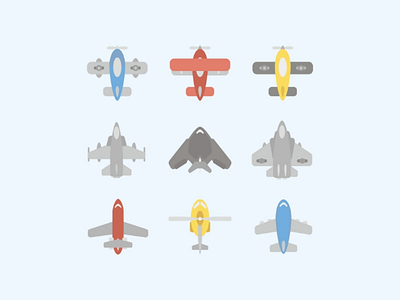 Flat Design Aircraft with Cute Pattern Style aircraft cute decorative design elements flat helicopter icon icons illustrations plane set wings