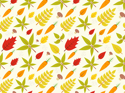 Autumn Seamless Pattern autumn design dribbble fall flat flatdesign illustration leafs pattern seamless vector warm