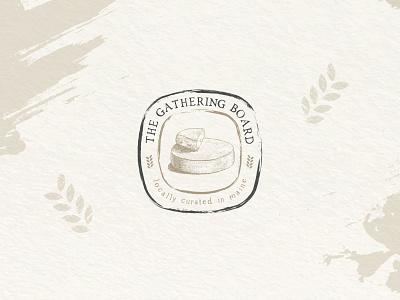 The gathering board board branding cheese design dish food gathering illustration leaf logo maine nature plate shop vector