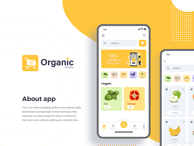 Grocery UI app app design branding design landing page mobile ui ui ui ux graphic design ux vector web