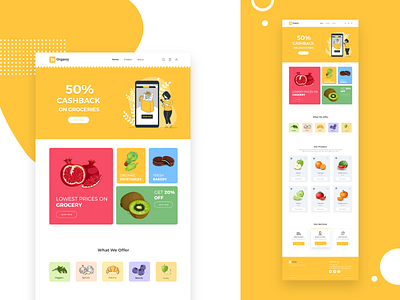 Grocery Landing Page app app design branding design landing page logo mobile ui ui ux graphic design ux web website design