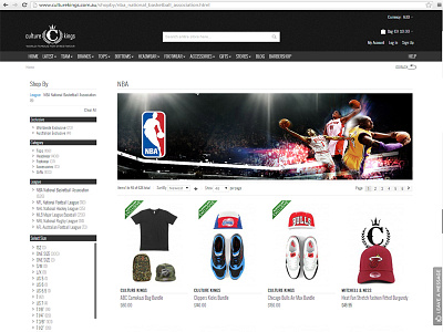 Culture Kings! apparel shop design buy online design shop neat web design online shop design simple website