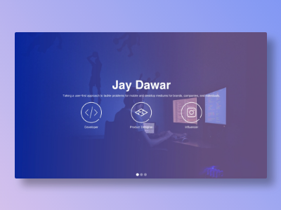 Jay Dawar Personal Website front end web development product design ui ux web development