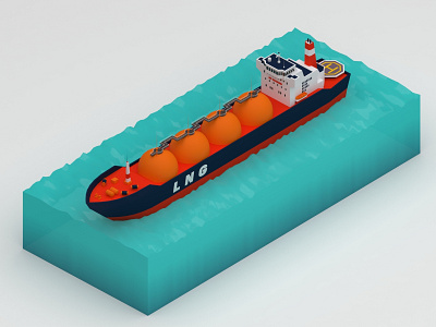 LNG Carrier 3d 3d art 3d design 3dsmax carrier digital 3d gas isomatric lowpoly oil ship tanker v ray vehicle