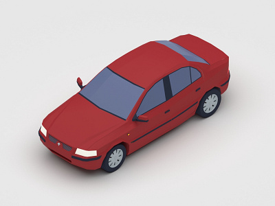 Samand Lx 3d 3d art 3d design 3dsmax car digital 3d illustration iran isometric low poly v ray vector vehicle