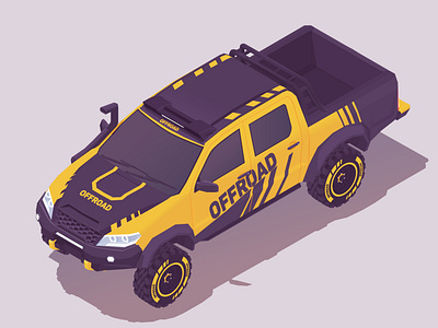 4x4 Truck 3d 4x4 all terrain hilux illustration isometric low poly offroad pickup shutterstock truck vector