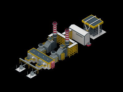 Low poly & Isometric PowerStation 3d 3dsmax bushehr gas genaveh industrial iran isometric low poly power power station vray