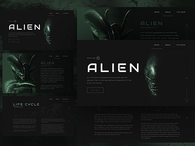 Site about "Alien" minimal site ui web webdesign website