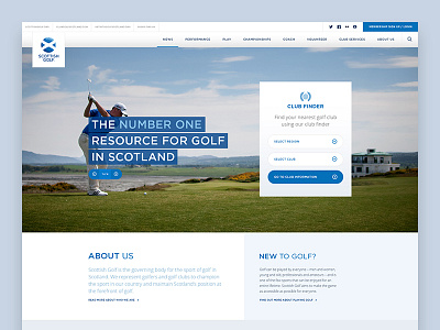 Scottish Golf Homepage blue design digital design golf homepage scottish web design website