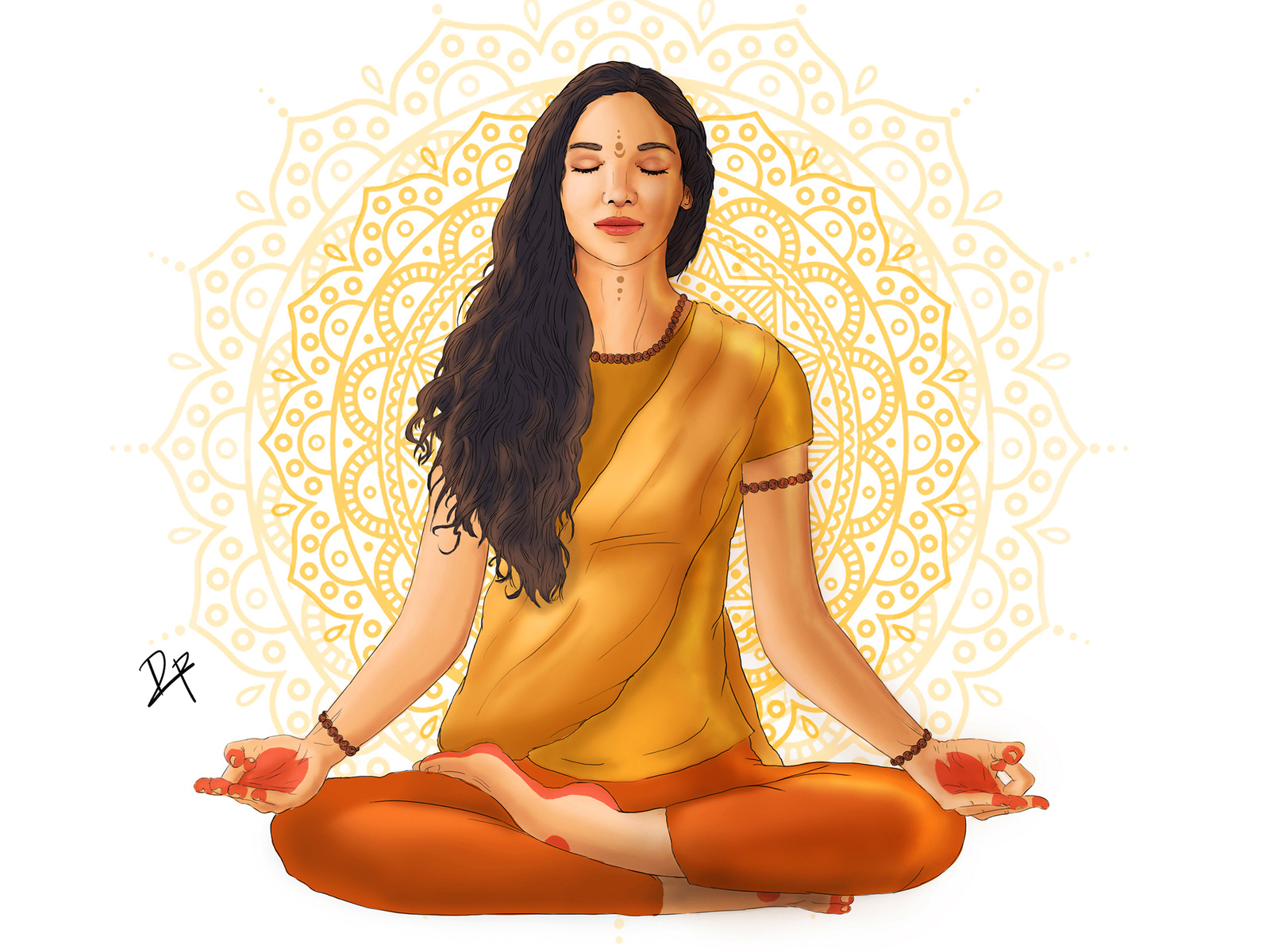 Illustration of Yogini(Hindu female yogi) by Debaditya P on Dribbble