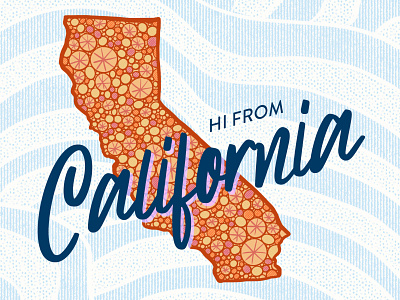 Greetings from California california design golden state illustration ipadproart pattern art pattern design postcard postcard design postcard project