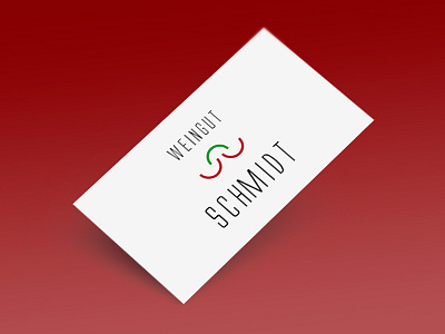 Weingut Schmidt branding logo minimalistic packaging red stationery winery