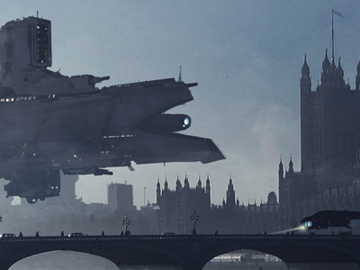 London future illustration london matte sci fi scpaship space spaceship