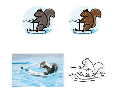 squirrel branding design icon design illustration logo skiing squirrel vector water