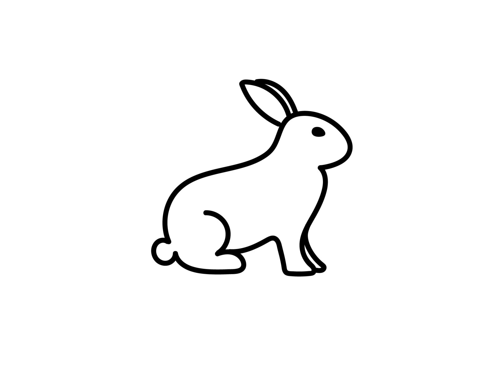 rabbit one line drawing. bunny line art