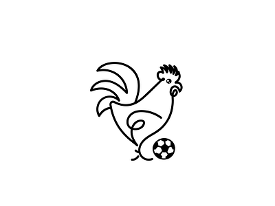 Rooster playing soccer animal ball branding design flat football icon design illustration inspiration logo minimal minimalist rooster simple vector