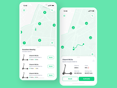 Electric Scooter Sharing App app figma ios scooter ux uxui