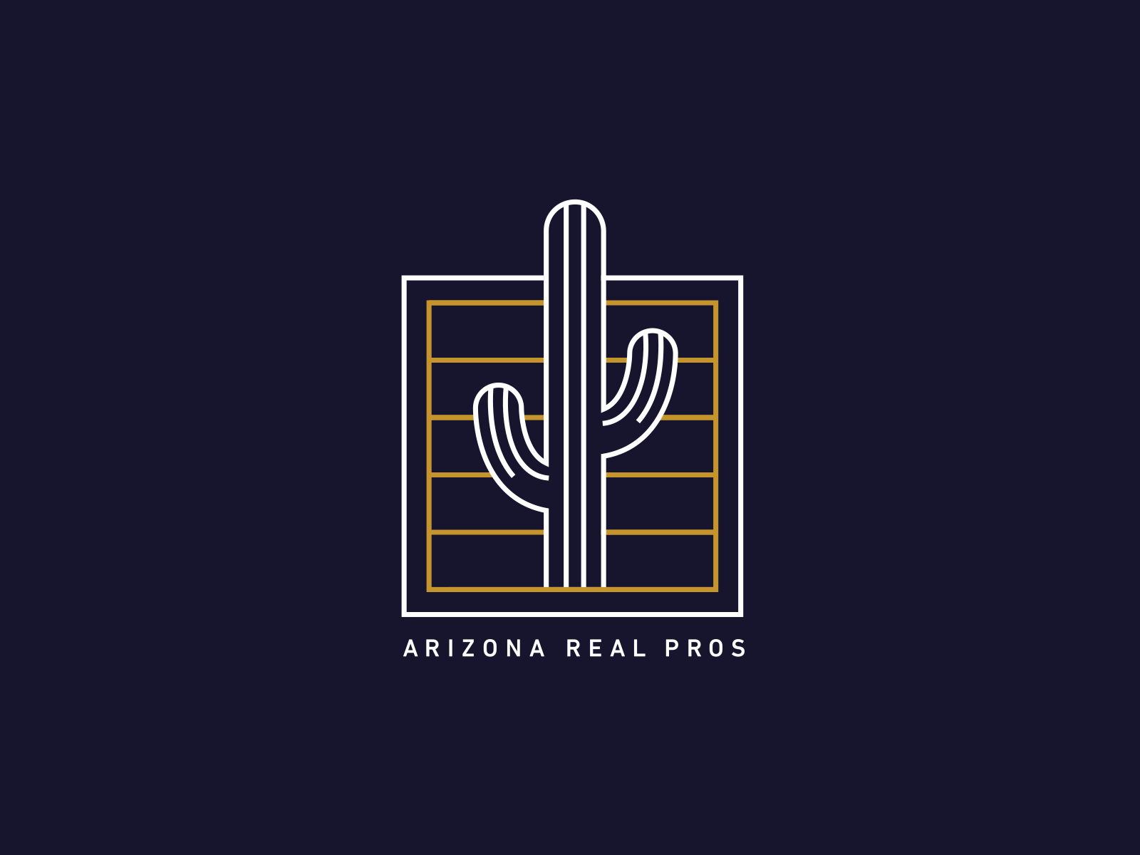 Arizona Real Pros. - Logo Design cactus desert design graphic icon illustration logo monoline succulent vector