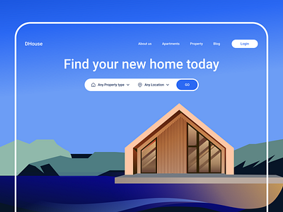 House illustration design illustration landing page . online banking web site service