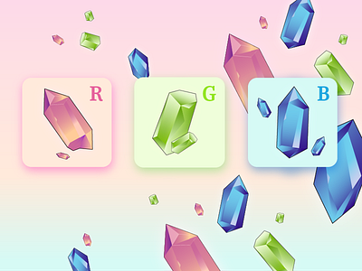 RGB Crystals crystals gameicon gameui gems icon ui vector