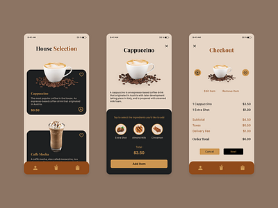 Coffee House | Design Concept app app design checkout graphic design landingpage ui uidesign ux visual